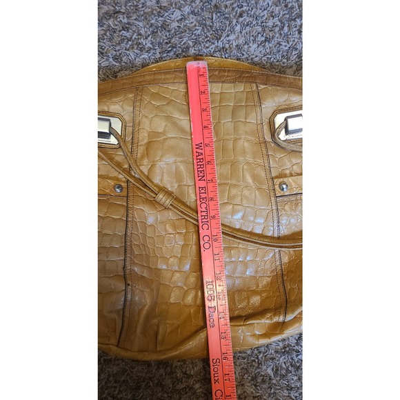 B. Makowsky Pebbled Leather Yellow Hobo Bag - Picture 8 of 8